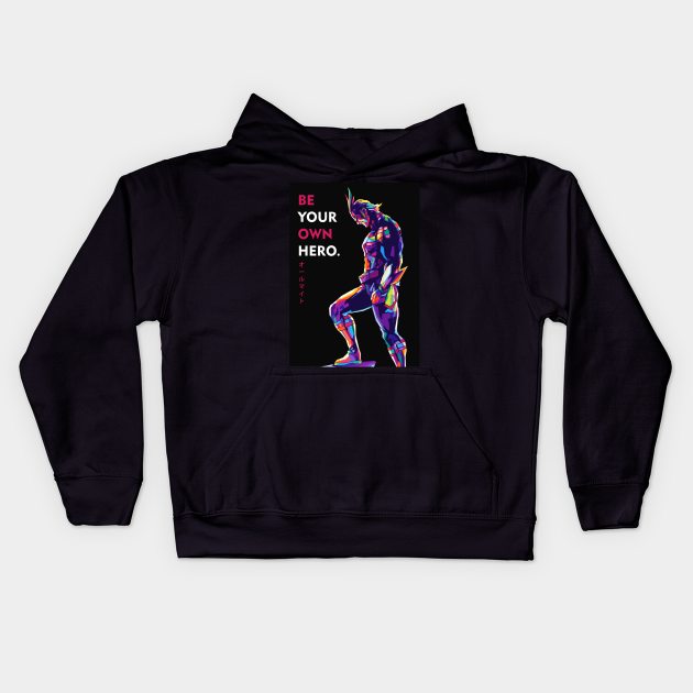 Be Your Own Hero Kids Hoodie by Zet Art